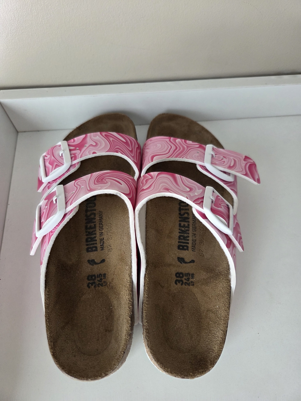 Birkenstock Pink Swirl Double-Buckle Sandals - Picture 4 of 7